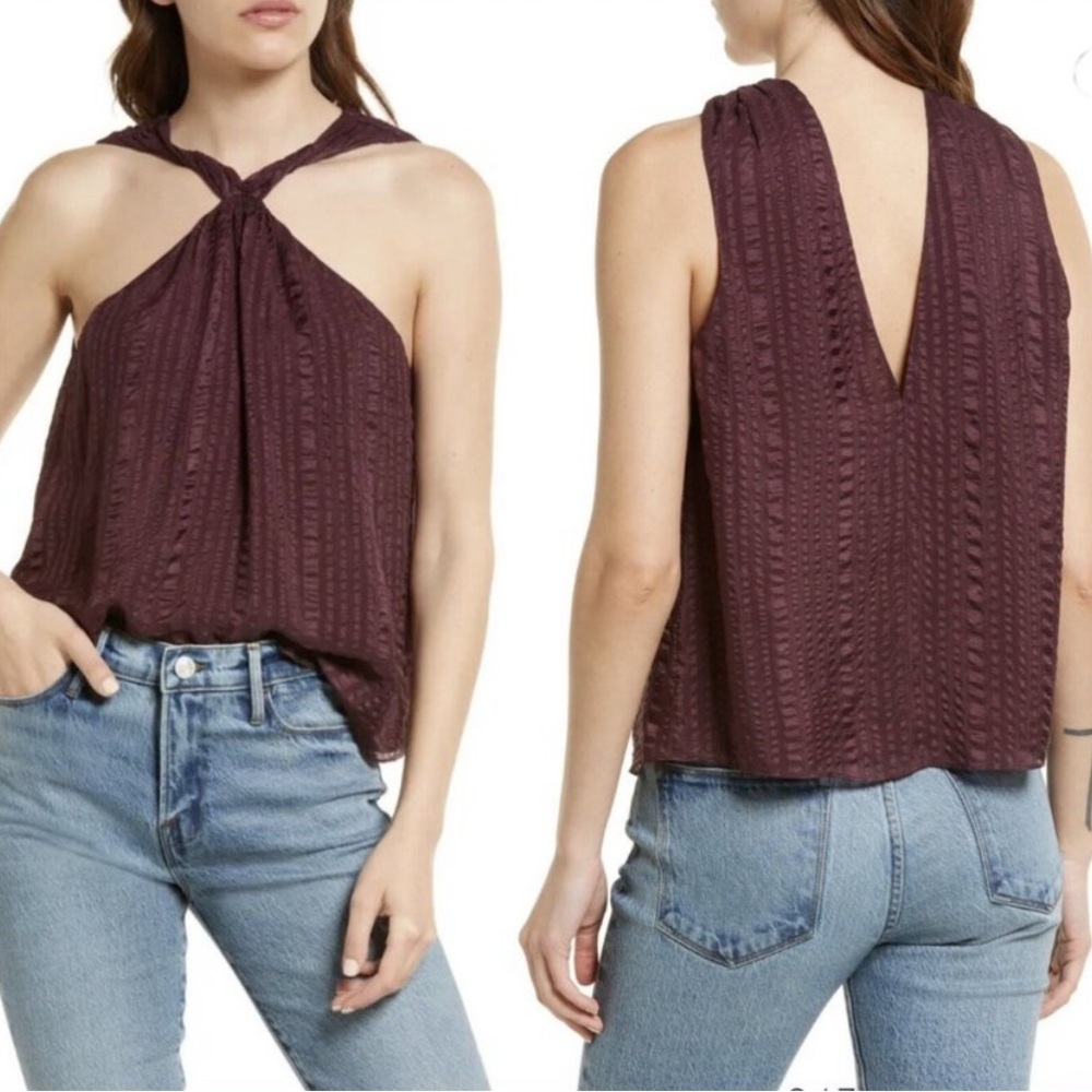 Frame Denim Cabernet Halter Silk Blouse XL $378 NWT